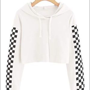 ◼️◻️Checkered Hoodie Crop Top◼️◻️